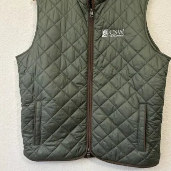 PETER MILLAR Essex Quilted Vest Olive Green Full Zip Jacket Company NWT - Picture 4 of 12